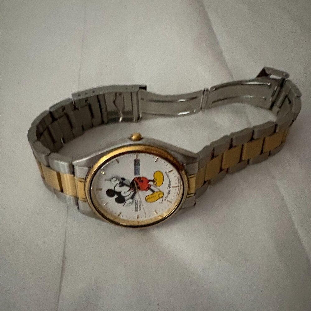Vintage Seiko Two-Tone Mickey Mouse Quartz Watch - Picture 2 of 5